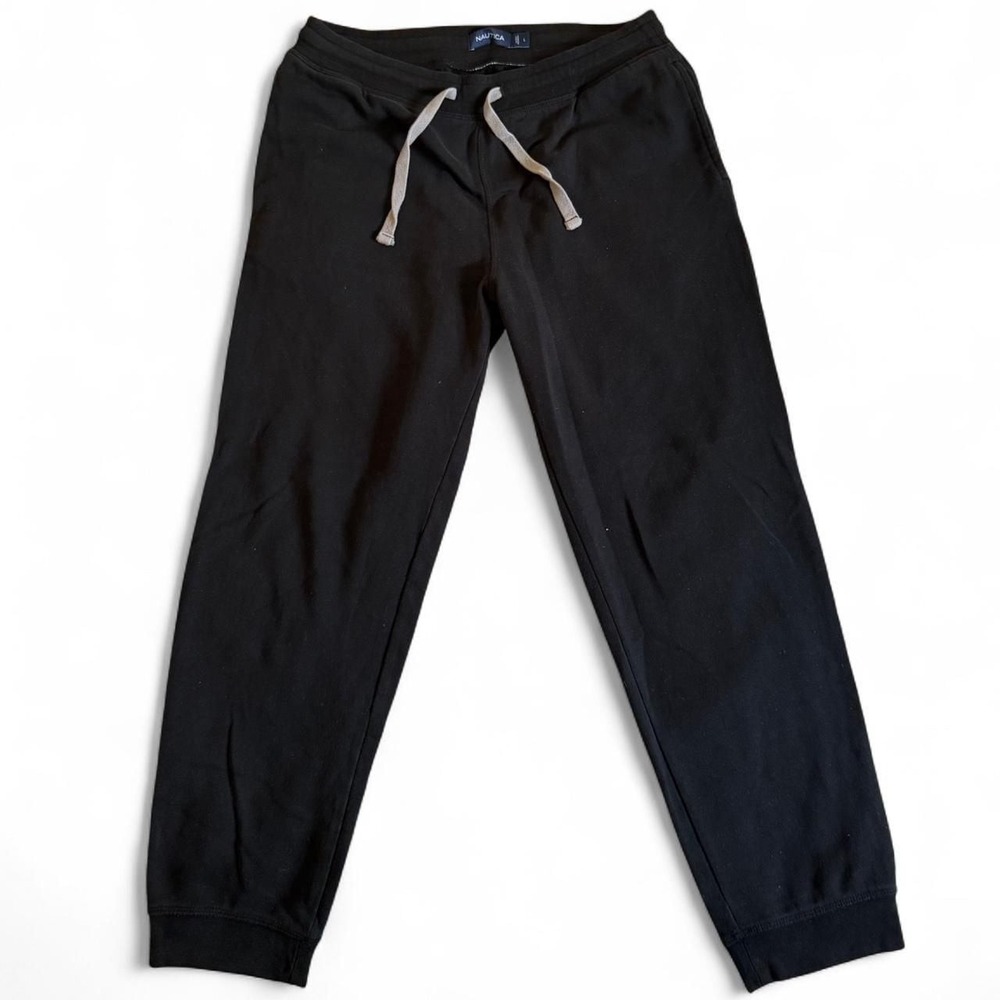 Nautica Men's Black Jogger Sweatpants, Size Large -‎ Y2K Loungewear